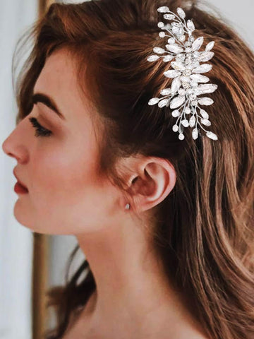 Catery Wedding Hair Comb Pearl Side Combs Rhinestones Hair Jewelry Crystal Hair Pieces Decorative Bridal Hair Accessories for Women and Girls