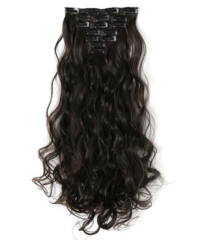 Onedor 20" Curly Full Head Clip in Kanekalon Synthetic Hair Extensions 7pcs 130g 16H613 AD