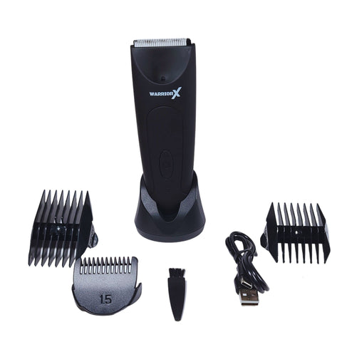 WarriorX Hair Trimmer- Ceramic Blade Balls and Body Hair Trimmer – Replaceable Ceramic Blade, Waterproof, Type-C USB Rechargeable Hair Trimmer with Docking Station - Men Hair Grooming
