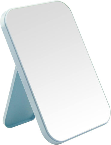 Ymemok Desktop Makeup Mirror, Portable Mirror, Simple Folding Makeup Mmirror, Blue