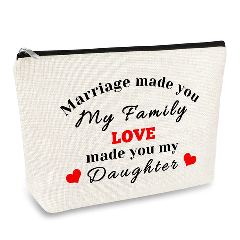to My Daughter-in-Law Makeup Bag Daughter-in-Law Gift from Mother in Law Daughter In Law Wedding Bride Shower Gift Cosmetic Bag Christmas Birthday Gift for Daughter-in-Law Step Daughter Bonus Daughter