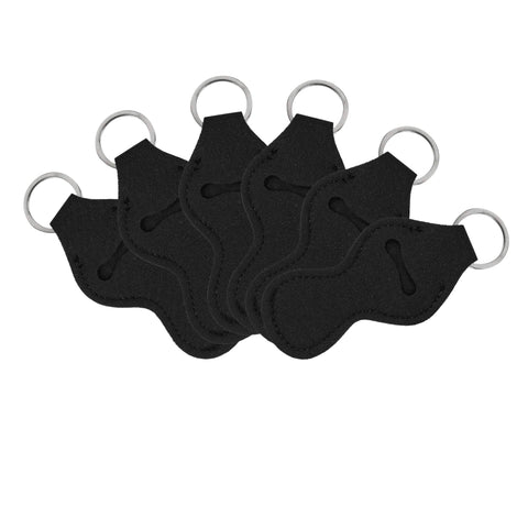 AUEAR, 10 Pack Chapstick Holder Keychain Lipstick Neoprene Lip Balm Key Chain Holder (Black)