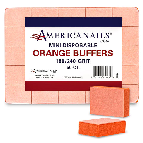 Americanails Mini Disposable Orange Buffers (180/240 Grit) 50ct