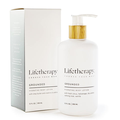 Lifetherapy Hydrating Lotion For Hand & Body | Non Greasy Lightweight Lotion Made with Shea Butter (Grounded)