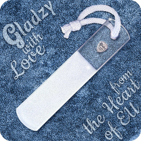 Genuine Czech Glass Foot File - Gentle Callus Remover, Pedicure & Spa Rough Skin Scrubber, Professional Toenail and Heels Care, Etched Different Grit Surface, EU Quality by Gladzy - Medium Size