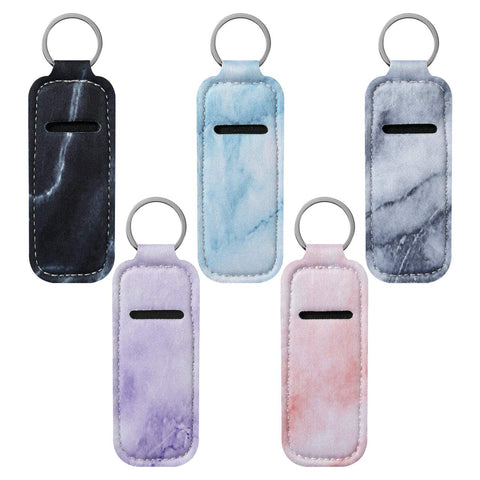 Beautyflier Clip-on Sleeve Chapstick Pouch Keychain Lipstick Holder Elastic Lip Balm Holster Travel Accessories