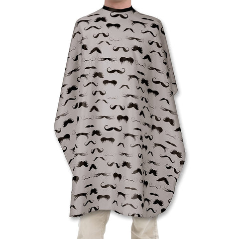 Plum Hill Mustache: Hair Salon Cape For Stylists And Barbers, Retro Mustache Black And Tan (1-Pack)