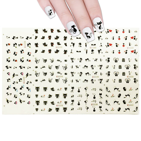 Ally Drew Fingernail Tattoo Cat Nail Art Cat Water Nail Tattoos Cat Water Transfer Slide Tattoos Nail Decals, Cats (11 Designs/220 Nail Tattoos)