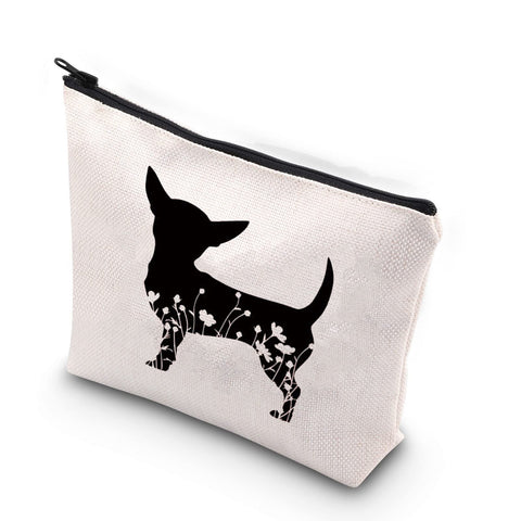 XYANFA Chihuahua Gifts Chihuahua Mom Gifts Chihuahua Makeup Bag Chihuahua Themed Gift For Chihuahua Lovers Cosmetic Bag, Chihuahua, Fashion