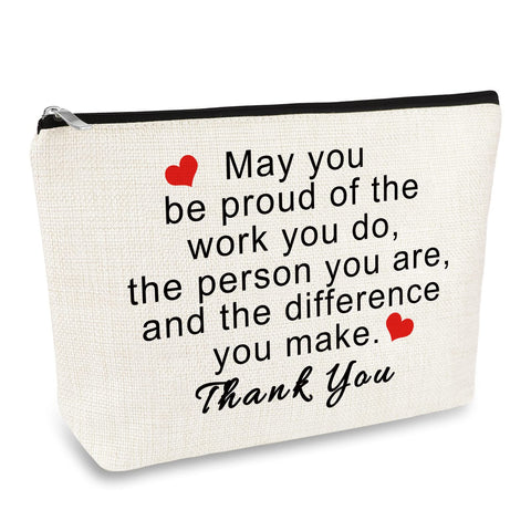Thank You Gifts Appreciation Gift Makeup Bag for Women Her Cosmetic Bag Employee Volunteer Social Worker Thank You Gift Nurse Mentor Teacher Coworker Appreciation Gift Thanksgiving Gift Cosmetic Pouch