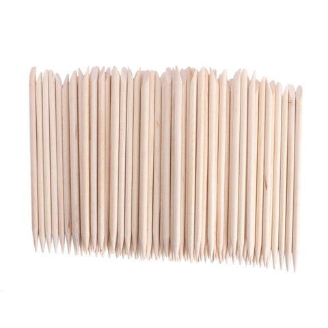 *Beauticom USA Base* Cuticle Wood Stick Pusher Manicure 4.5" in Length (100 pieces)