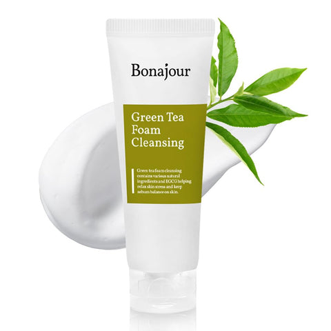 [BONAJOUR] Green Tea Natural Pores Foam Cleanser €“ The Best Facial Wash for Acne & Oily skin 5.2Fl.oz