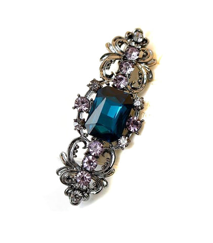 Suoirblss Vintage Chic Metal Crystal Bowknot Hair Clips Hair Pin Hair Barrettes Hair Accessories Women Fashion Retro Rhinestones Flowers Hair Catch (B#)