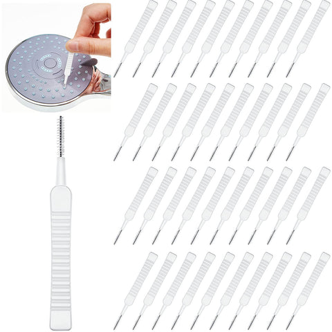 Hushee 100 Pieces Shower Head Cleaning Brush Anti-Clogging Shower Nozzle Cleaning Brush Multifunctional Hole Cleaning Brush for Pore Small Nozzle Keyboard