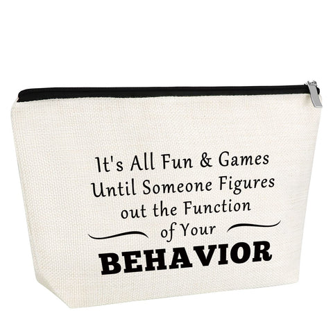Behavior Therapist Gifts for Women Makeup Bag Behavior Analyst Gift for Girl Cosmetic Bags Therapist Appreciation Gift Makeup Pouch Thank You Gift for Respiratory Therapist Mental Health Therapists, small