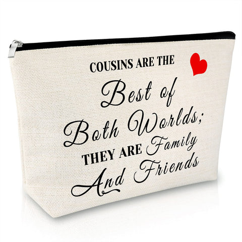 to My Cousin Gift for Women Makeup Bags Birthday Gift for Cousin Sister Gift from Sister Brother Sibling Gift Travel Cosmetic Bag Best Friend Gift Christmas Wedding Graduation Gift for Cousin Her
