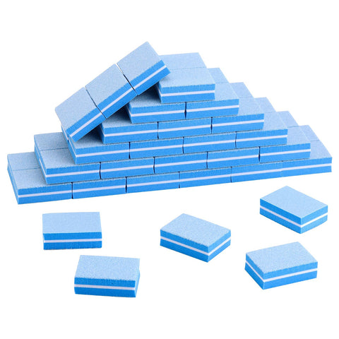 50 Pcs Mini Buffers for Nails 180/100 Grit Buffer for Acrylic Nails for Nail Care(Blue) - ShopGlobal24x7