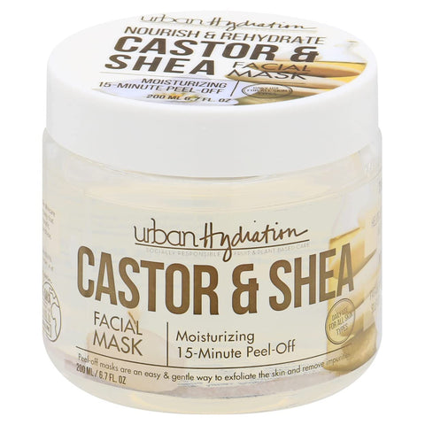 Urban Hydration Skincare Nourish & Rehydrate Castor & Shea Facial Peel-off Mask, 6.7 Ounce