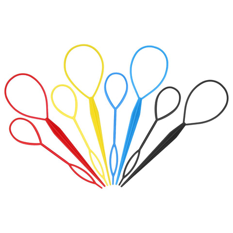 Adecco LLC 4 Pairs Hair Braid Accessories Ponytail Maker,French Braid Tool Topsy Tail Loop Hair Kit