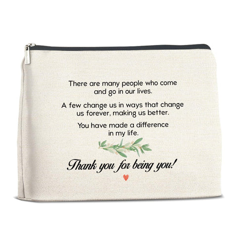 YeleY Thank You Gift for Women Coworker - Appreciation Gifts for Coworkers Teacher Mentor Nurse Leader Boss Friends - Grateful Gifts for Women Thank You Makeup Bag Cosmetic Bag Zipper Pouch, multicolor