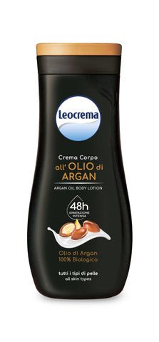 Leocrema:"Crema Fluida" Body Lotion with 100% Organic Argan Oil 8.45 Fluid Ounces (250ml) Bottle [ Italian Import ]