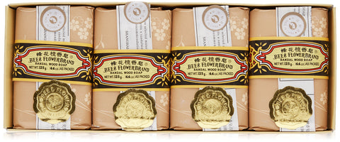 Bee & Flower Sandalwood Soap 4.4oz, 4 Pack/case by Bee & Flower