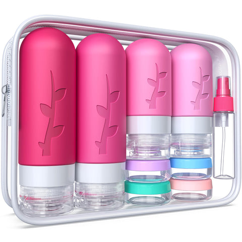 18 Pack Travel Bottles for Toiletries, TSA Approved Silicone Travel Bottles for Toiletries, Leakproof, Shampoo and Conditioner, Items