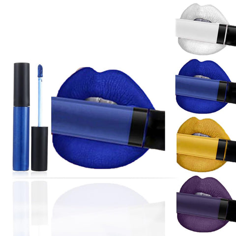 Edanta Matte Liquid Lipstick Velvet Cream Lip Gloss High Pigmented Lip Beauty Lipsticks Makeup for Women and Girls (A-Blue)