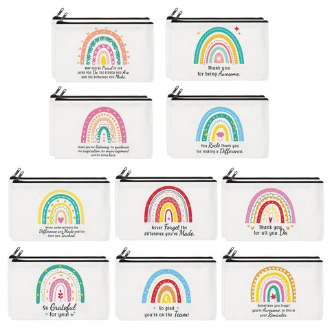 Reginary 20 Pieces Employee Appreciation Gift Inspirational Gifts Cosmetic Bag for Women May You Be Proud of the Work You Do Bag Canvas Makeup Bag Travel Waterproof Toiletry Bag