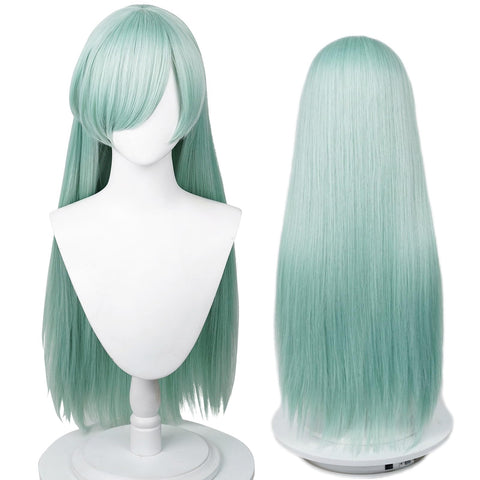 Alacos Long Green Anime Costumes Halloween Wig for the Seven Deadly Sins Elizabeth Liones +Cap