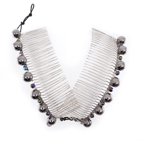 Banana Hair Clip for Thick Curly Hair - Safe for Type 3 & Type 4 Curls, Easy Comfy Hairstyles, with No Damage, Creases or Pain (Large, Hematite Gray Pearl)