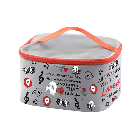 PXTIDY Opera Phanto Drama Cosmetic Case Broadway Musical Gift Phantom's Mask Theatre Bag Phantom Musical Gift, Grey, ONE SIDE, Fashion