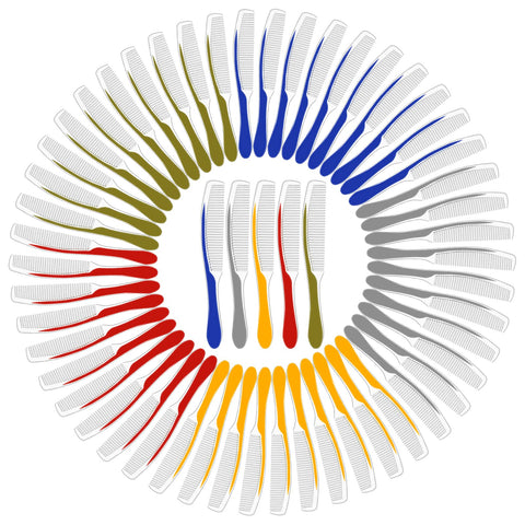 Hair Combs Set Combs In Bulk Individually Wrapped,Bulk Combs For Homeless Individually Wrapped-Suitable For Hotel,Air Bnb,Shelter/Homeless/Nursing Home/Charity/Church 5 Colors?60 pcs?