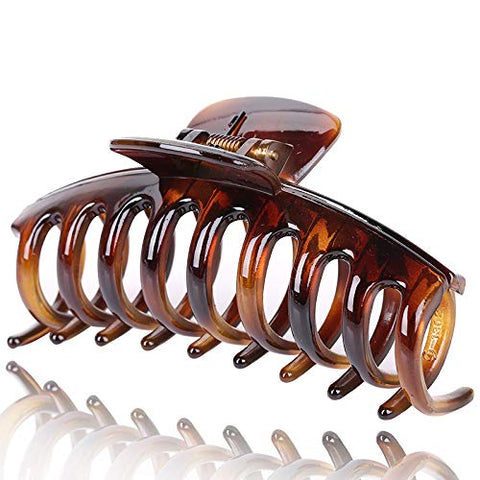Amber: Liasun 4.3" Jelly Color Hair Claw Clip-Acrylic Strong Holding Power Hair Clips Hairgrip For Women And Girls Hair Barrettes For Medium Or Long Hair (Amber)