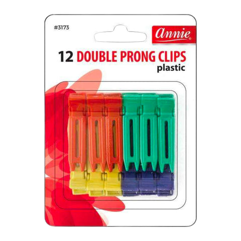 Color Plastic Double Prong Clips Hair Clips Roller Clips