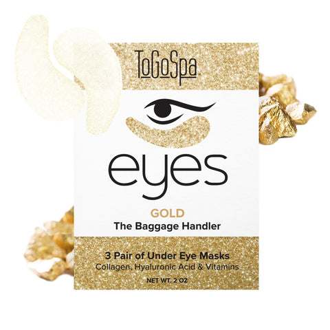Gold EYES by ToGoSpa Premium Anti-Aging Collagen Gel Pads for Puffiness, Dark Circles, and Wrinkles Under Eye Rejuvenation for Men & Women - 1 Pack - 3 Pair