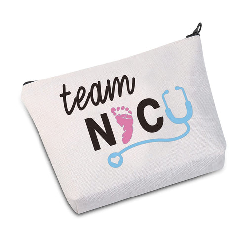 Nurse Midwife Gift NICU Nurse Makeup Bag Team NICU Nurses Cosmetic Bag Preemie Nurse Gift, TEAM NICU B,