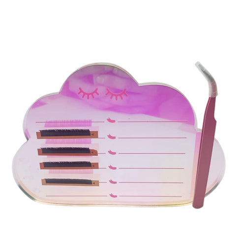 Stunning Eyelash Grafting Pallet, Acrylic Eyelash Tile Holder, Makeup Palette, Suction Eyelash Extensions for Tweezers (Cloud Shaped)