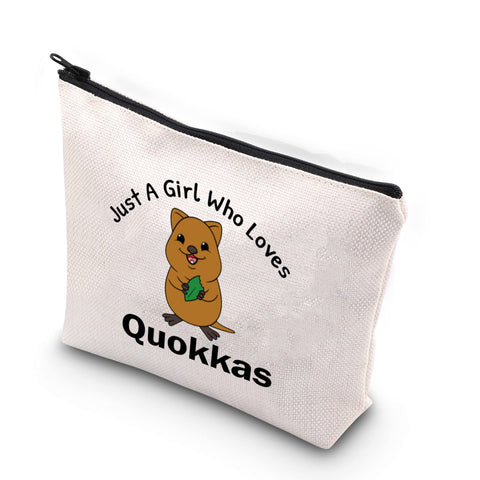 XYANFA Quokka Makeup Bag Quokka Lover Gift Australian Wildlife Gift Just A Girl Who Loves Quokkas, A Girl Loves Quokkas, Fashion