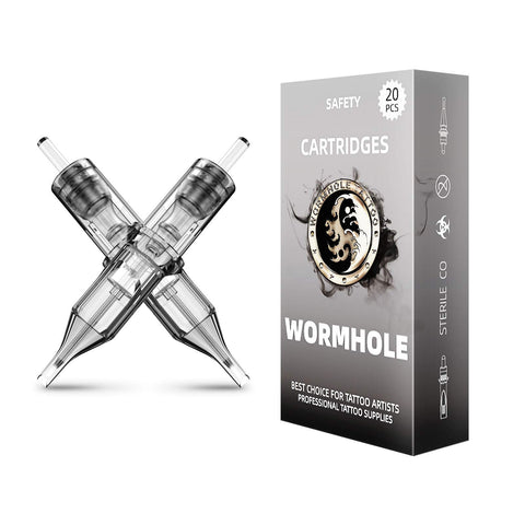 Wormhole Tattoo Needle Cartridges Tattoo Liner Needles Round Liner Needles Disposable #12 Standard Tattoo Needles Cartridge Box of 20 (#12, 03RL)