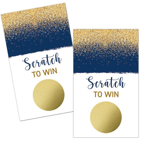GK084 Haizct 50 Pack Navy blue and Gold Blank Gift Certificate Scratch Off Cards for Small Business, Spa Beauty Makeup Hair Salon, Bridal Shower, Baby Shower, Country Wedding