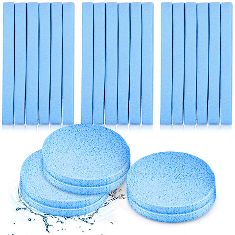 120 Pieces Compressed Facial Sponge Face Cleansing Sponge Makeup Removal Sponge Pad Exfoliating Wash Round Face Sponge (Blue)