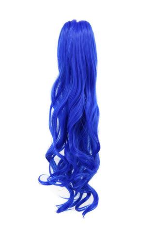 Karlery Curly Clip In Thick Claw Drawstring Ponytail Multi-colored Hair Pony Tail Hair Extension (Blue)