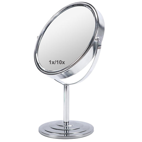 Schliersee Vanity Mirror 1/10X, Double Sided Makeup Mirror, Magnifying Standing Table Desk Mirror 7 Inch Swivel