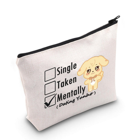 MNIGIU Singer Fans Gift Single Taken Mentally Dating Makeup Bag Cartoon Style Gift Kpop Star Fans Gift Korean Boy Fan Gift, Singer