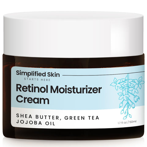 Retinol Moisturizer Cream For Face & Eye Area With Vitamin E & Hyaluronic Acid For Anti-Aging, Wrinkles & Acne - Best Night & Day Cream By Simplified Skin 1.7 Oz
