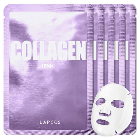 LAPCOS Daily Skin Facial Sheet Mask 5 Pack - Collagen Anti-Wrinkle
