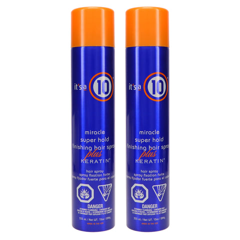 It's a 10 Miracle Super Hold Finishing Hair Spray + Keratin Two Pack (10 Oz Each)