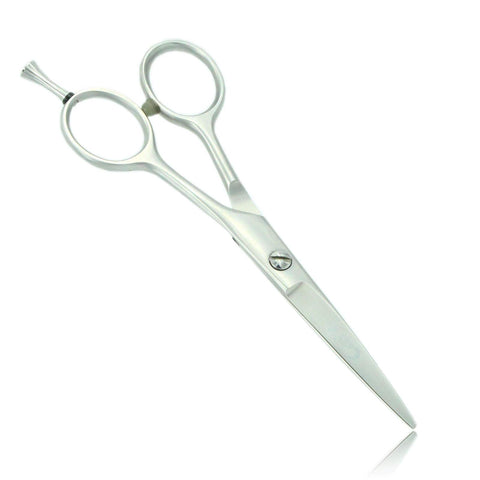 Silver Barber Hair Cutting Scissors/Shears with Bag- Perfect for Professional Hairstylist, Hairdresser (4.5 inch) BARBER SALON 4.5" TIJERAS MUSTACHE BEARD TRIMMING SHEAR SCISSOR MADE IN JAPAN Thinning