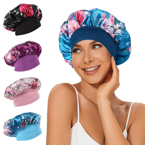 4 Pcs Satin Bonnet Silk Bonnet, Hair Bonnet for Sleeping, Set D, One Size